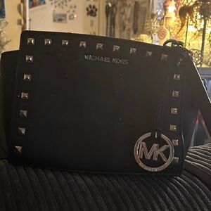 Michael Kors Black Studded Belt Bag